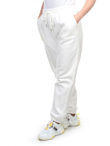 M041 WHITE Брюки спортивные женские на флисе (100% хлопок) 7986 размер M - 44/46 российский