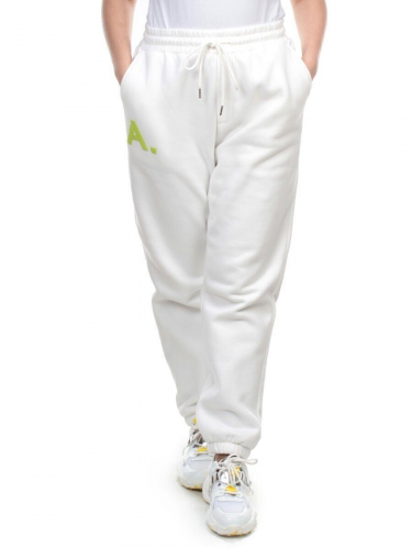 M041 WHITE Брюки спортивные женские на флисе (100% хлопок) 7986 размер M - 44/46 российский