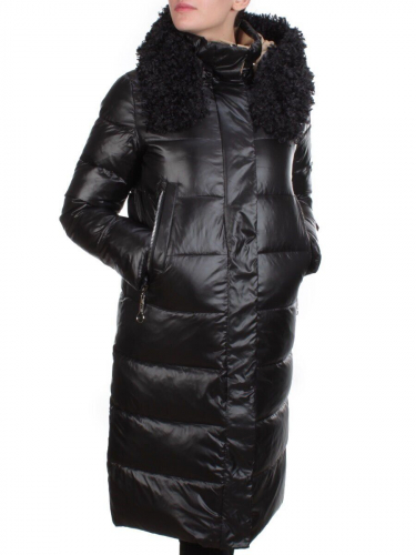 2181 BLACK Пальто зимнее женское DISCO KITTEN (200 гр. холлофайбера) размер L - 50 российский