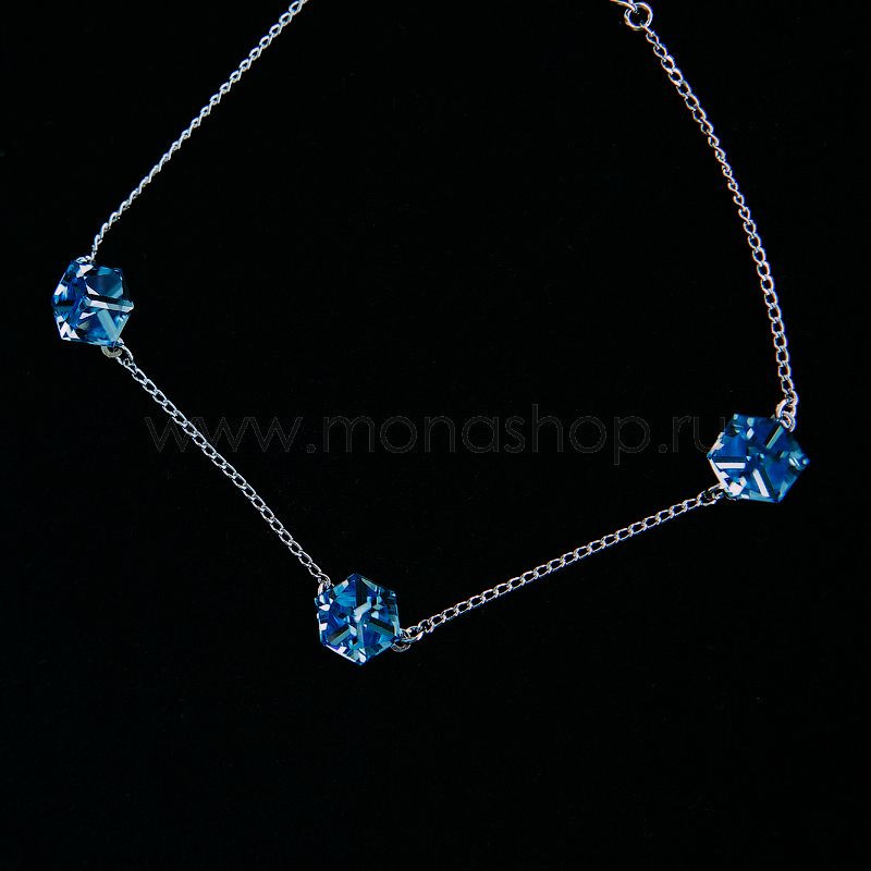 Браслет Миражи с голубыми кристаллами Swarovski