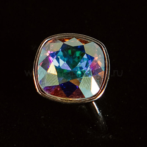 Кольцо Чаровница с кристаллом-хамелеоном Swarovski