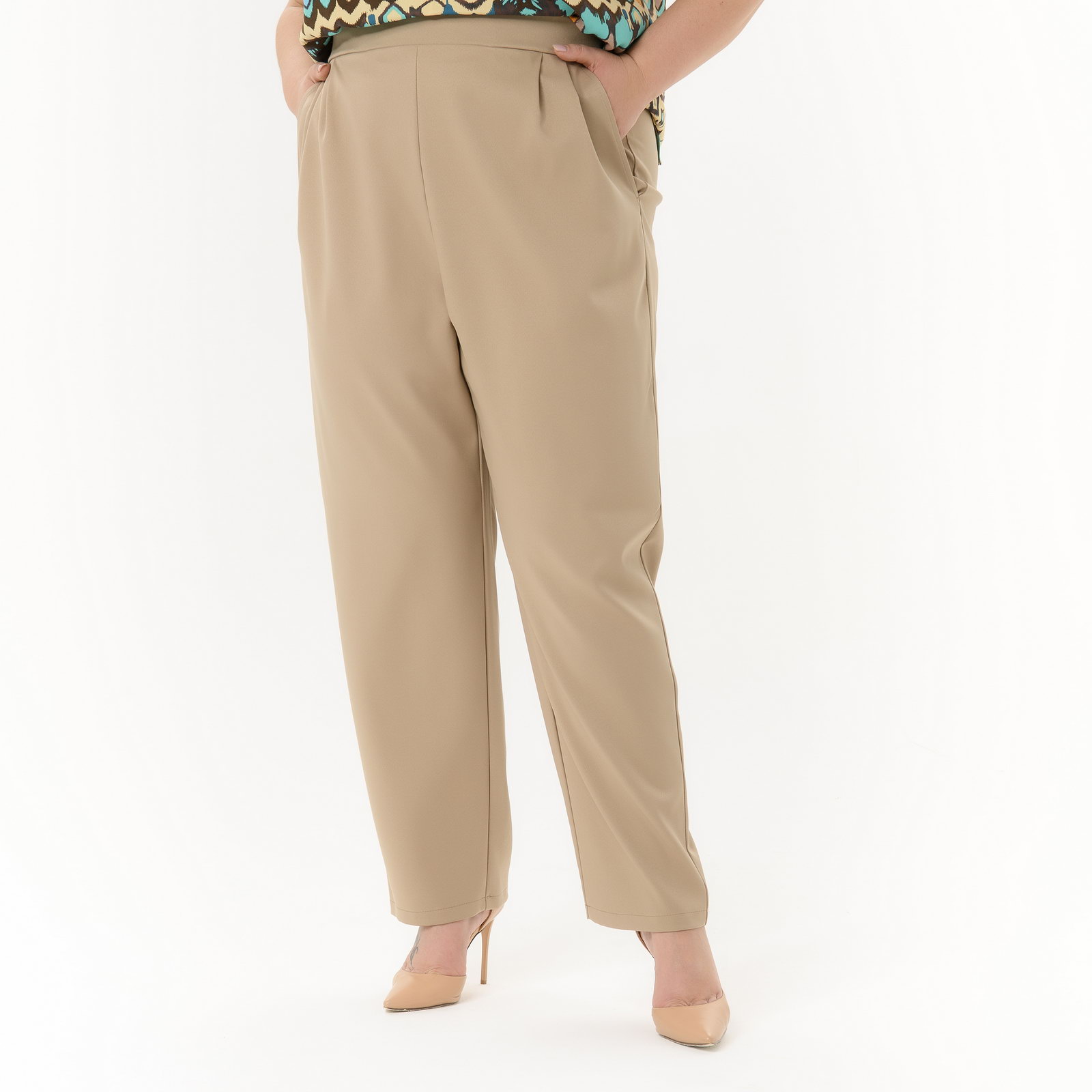 Брюки прямые из костюмной ткани, цвет