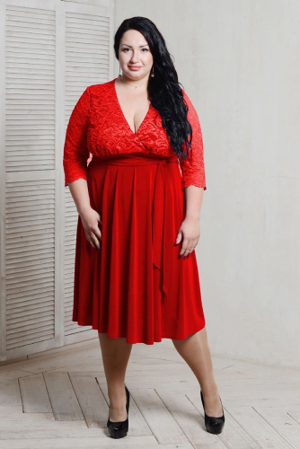 Платье коктельное красное