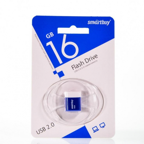 Флэш-диск USB SmartBuy 16 GB Lara Blue (Nano)