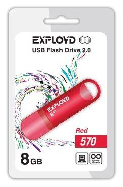 Флэш-диск USB Exployd 8 GB 570 красный
