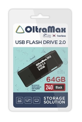Флэш-диск USB OltraMax 64 GB 240 черный