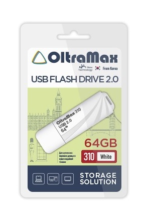 Флэш-диск USB OltraMax 64 GB 310 белый