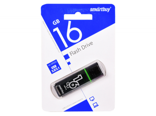 Флэш-диск USB SmartBuy 16 GB Glossy series Dark Grey USB 3.0