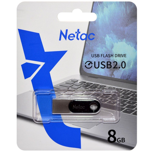 Флэш-диск USB Netac 8 GB U278 черно-серебристая