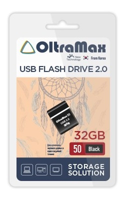 Флэш-диск USB OltraMax 32 GB Drive 50 mini черный