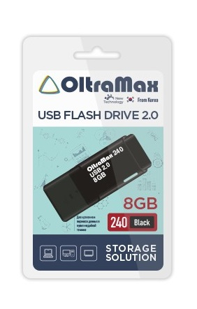 Флэш-диск USB OltraMax 8 GB 240 черный