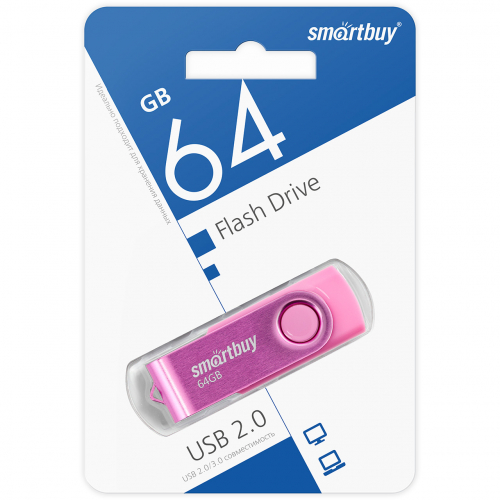 Флэш-диск USB SmartBuy 64 GB Twist Pink