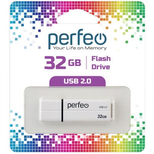 Флэш-диск USB Perfeo 32 GB C01G2 white