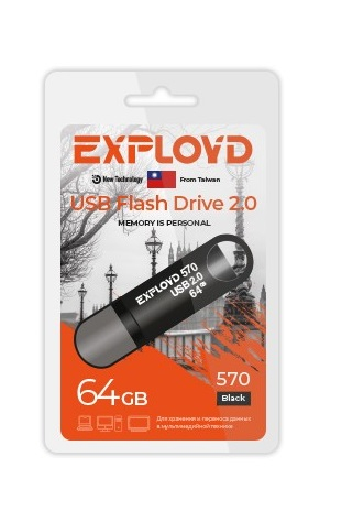 Флэш-диск USB Exployd 64 GB 570 черный