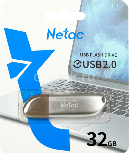 Флэш-диск USB Netac 32 GB U352 серебристый