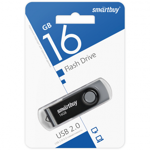 Флэш-диск USB SmartBuy 16 GB Twist Black
