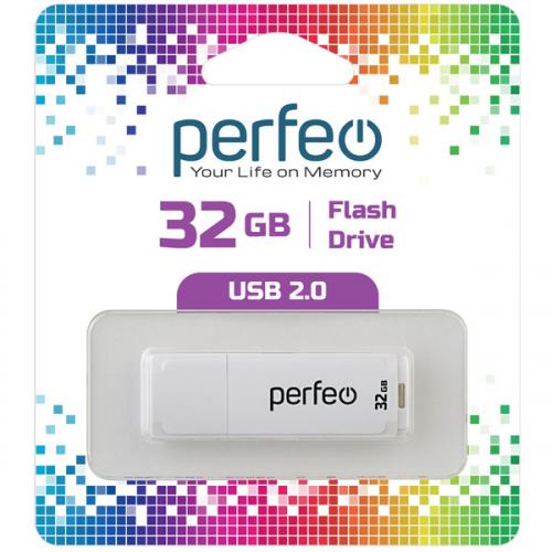 Флэш-диск USB Perfeo 32 GB C04 white