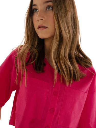 102396_OLG Рубашка для девочки розовая азалия (вар.1)