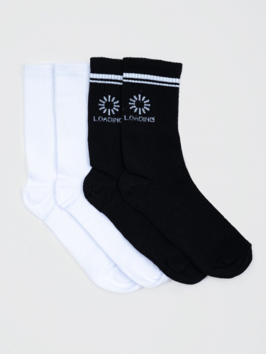102608_OAU Комплект носков (2 пары) для мальчика и девочки черный//белый (вар.2)