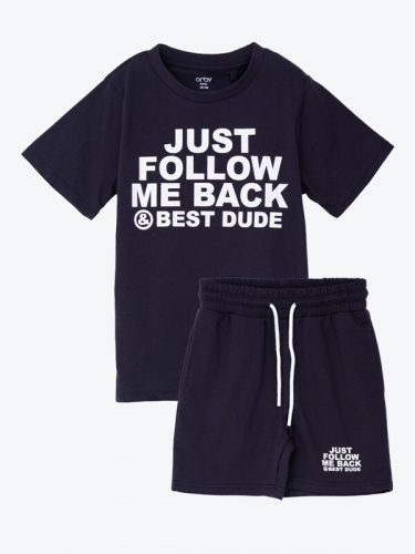 102547_OLB Комплект(футболка, шорты) для мальчика черный//черный (вар.3)