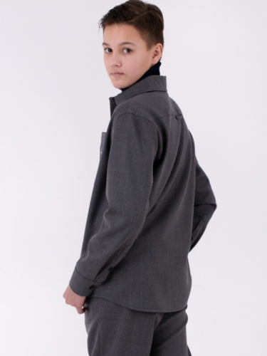 102054_OLB Рубашка для мальчика серый (вар.2)