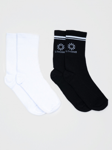 102608_OAU Комплект носков (2 пары) для мальчика и девочки черный//белый (вар.2)