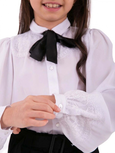 102005_OLG Блузка для девочки белый (вар.1)