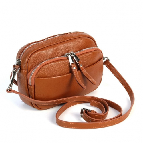 Женская кожаная сумка кросс-боди 20955 Браун