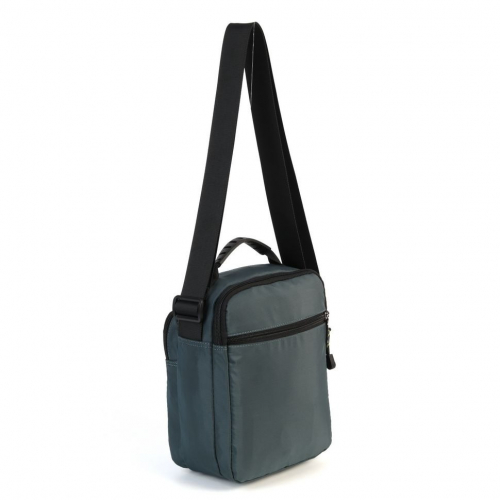 Мужская текстильная сумка через плечо с двумя отделениями на молниях 83018 Лайт Блу