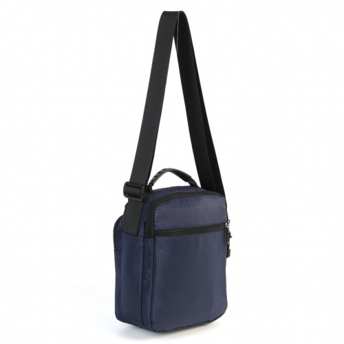 Мужская текстильная сумка через плечо с двумя отделениями на молниях 83018 Блу