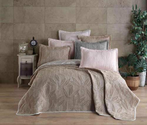 Покрывало EFOR Pique Bedspread YAREN (235*260) с наволочками капучино