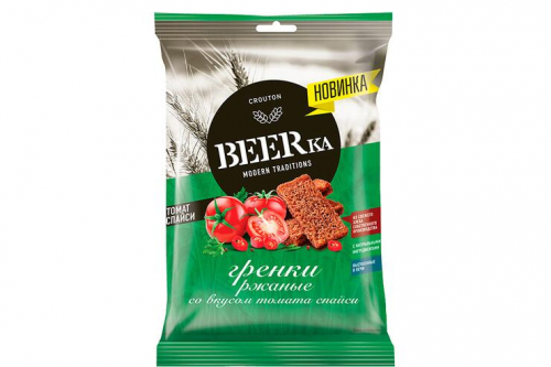 «Beerka», гренки со вкусом томата спайси, 60 г