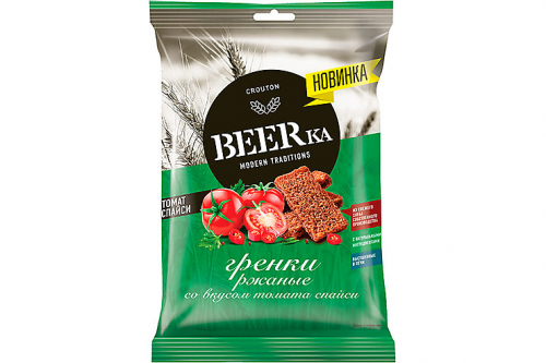 «Beerka», гренки со вкусом томата спайси, 60 г
