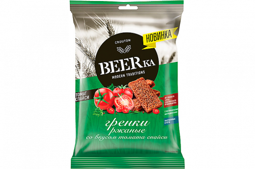 «Beerka», гренки со вкусом томата спайси, 60 г