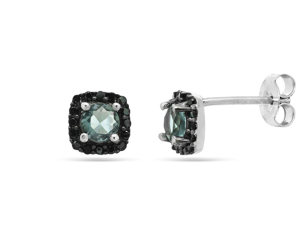Серьги из серебра лондон топаз кварц, шпинель, Стефани