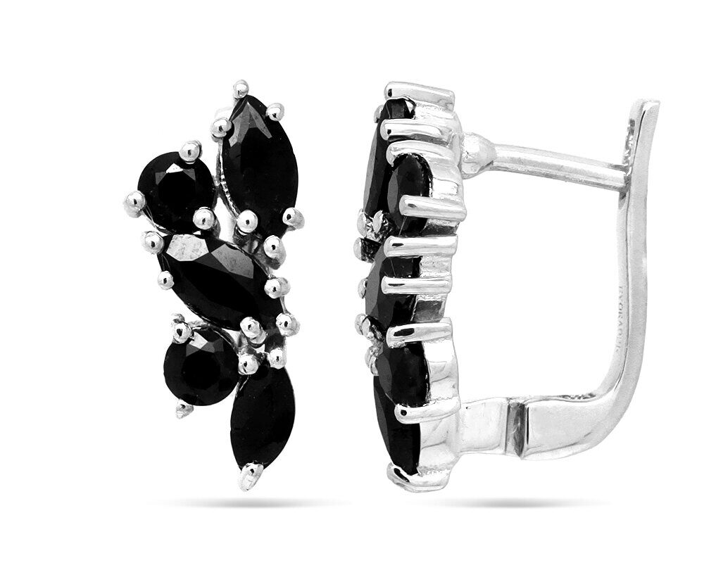 Серьги из серебра сапфир корунд, Экзотика