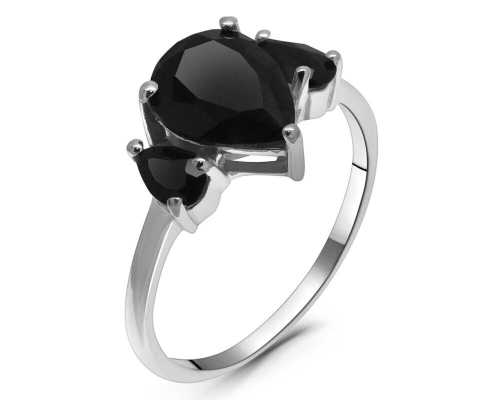 Кольцо из серебра сапфир корунд, Малика