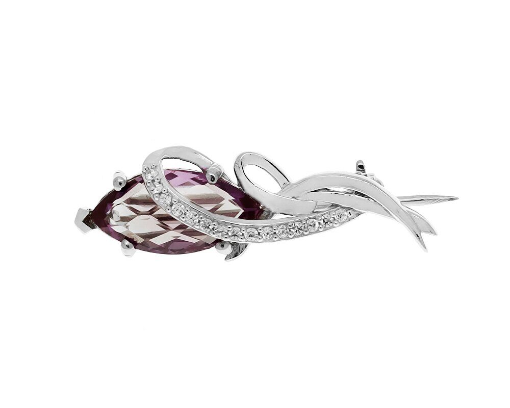 Брошь из серебра синт.александрит, Гроздь