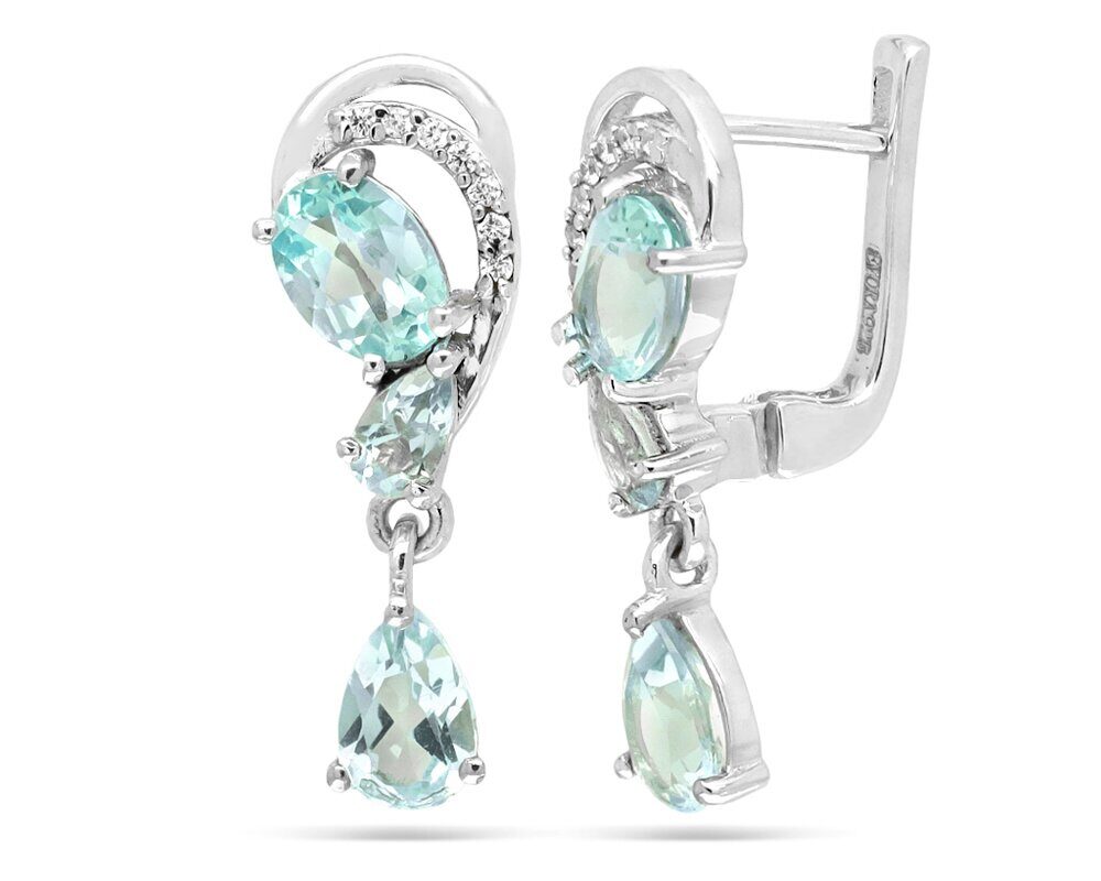 Серьги из серебра топаз, Эстет