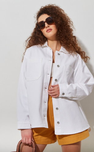 Рубашка женская льняная с длинным рукавом TP12-01-2015 белая