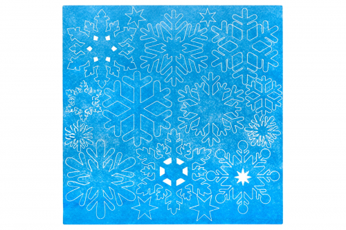 Набор снежинок для декора (голубой)