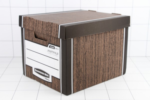 Короб архивный Fellowes FS-00610 Bankers Box Woodgrain 325*285*385, гофрокартон, сборка FastFold (