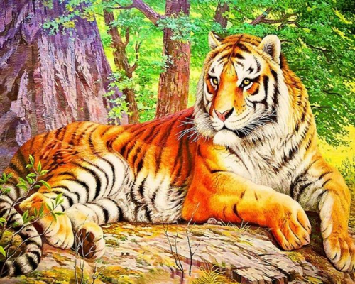 Картина по номерам 40х50 - Большой тигр
