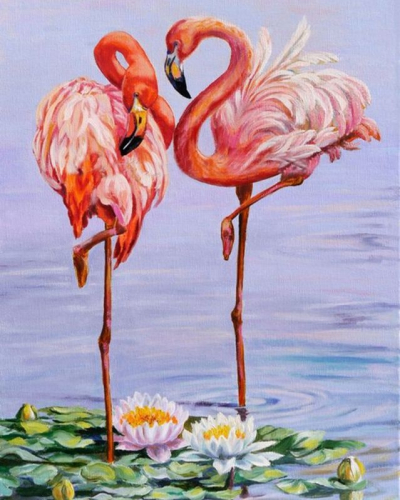 Картина по номерам 40х50 - Фламинго (худ. Самарская Е.)