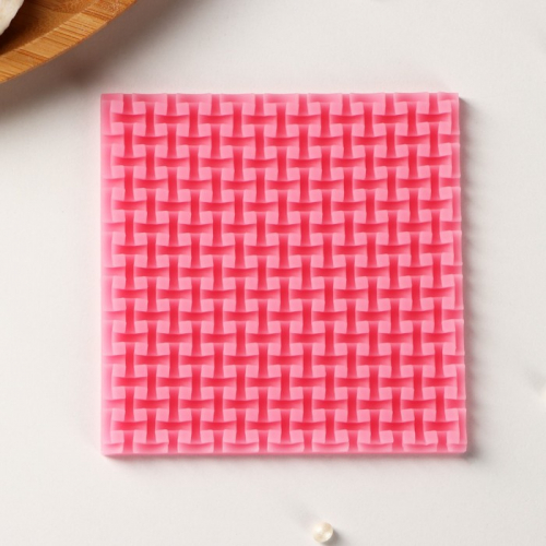 Молд «Текстура», 9,3×9,3×0,6 см, цвет розовый