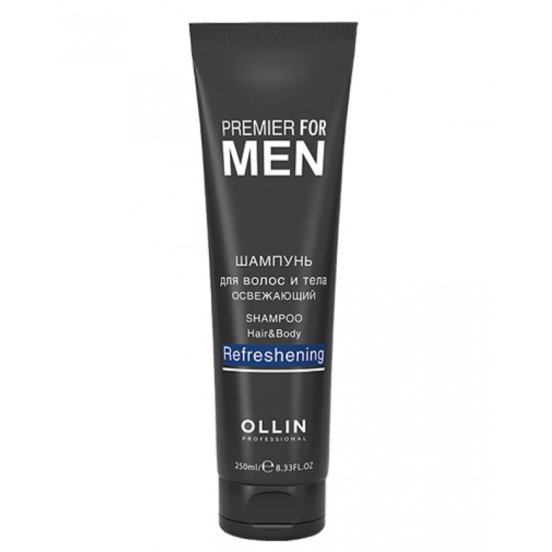 OLLIN PREMIER FOR MEN Шампунь для волос и тела освежающий, 250 мл