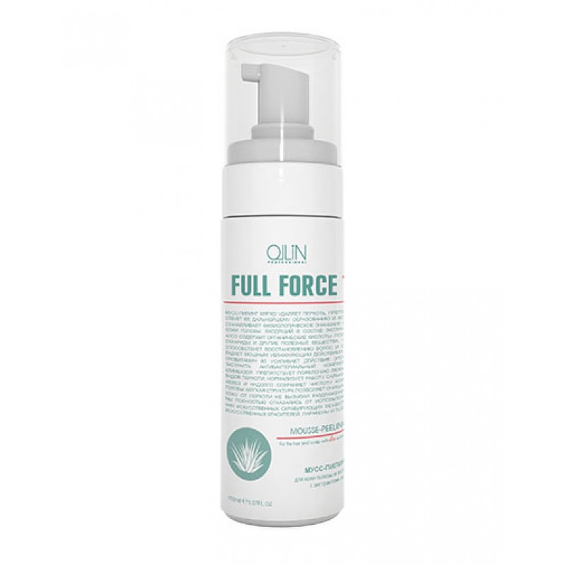 OLLIN FULL FORCE Мусс-пилинг для волос и кожи головы с экстрактом алоэ, 160 мл