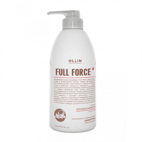 OLLIN FULL FORCE Интенсивный восстанавливающий шампунь с маслом кокоса, 750 мл
