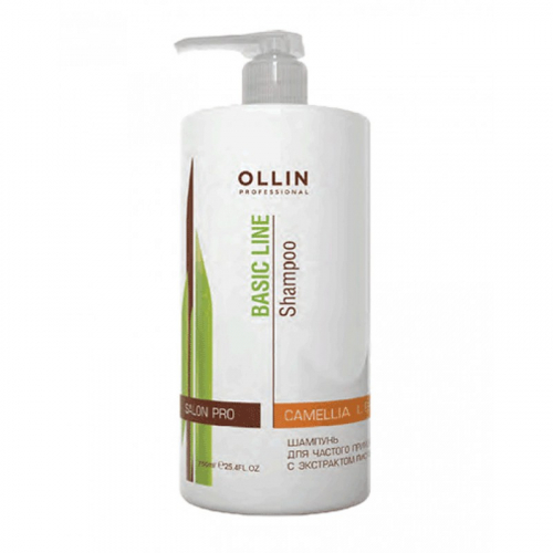 OLLIN BASIC LINE Шампунь для частого применения с экстрактом листьев камелии, 750 мл