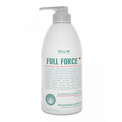 OLLIN FULL FORCE Увлажняющий шампунь против перхоти с экстрактом алоэ,, 750 мл